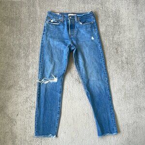 VGC Levis Wedgie Distressed Jeans Medium Wash Size 27